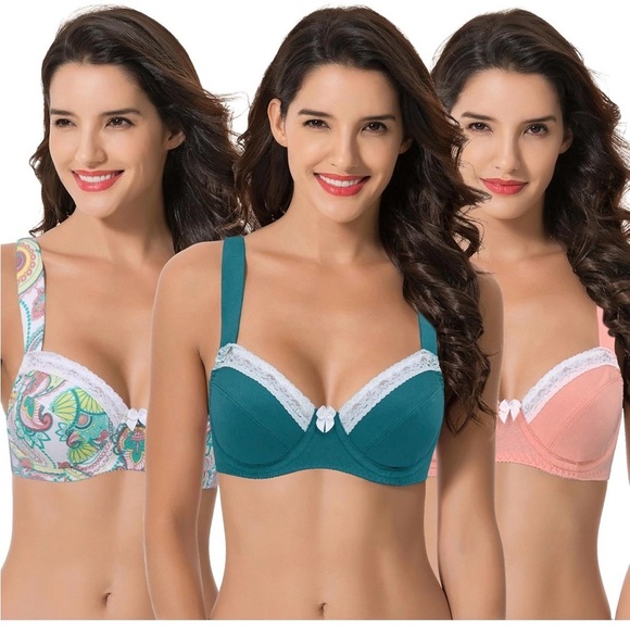 Other - 🆕Women's Plus Size Unlined Balconette Cotton 3 Pack